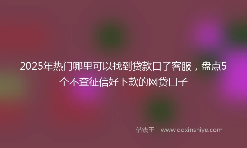 2025年热门哪里可以找到贷款口子客服，盘点5个不查征信好下款的网贷口子