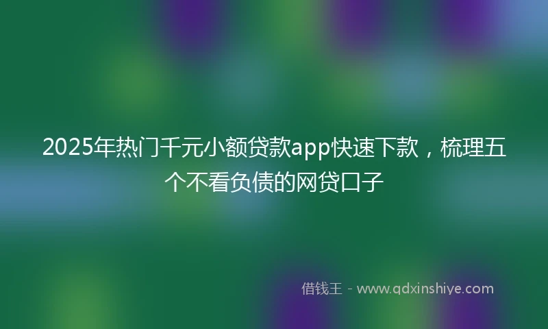 2025年热门千元小额贷款app快速下款，梳理五个不看负债的网贷口子