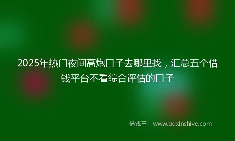 2025年热门夜间高炮口子去哪里找，汇总五个借钱平台不看综合评估的口子
