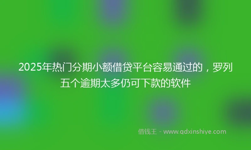 2025年热门分期小额借贷平台容易通过的，罗列五个逾期太多仍可下款的软件