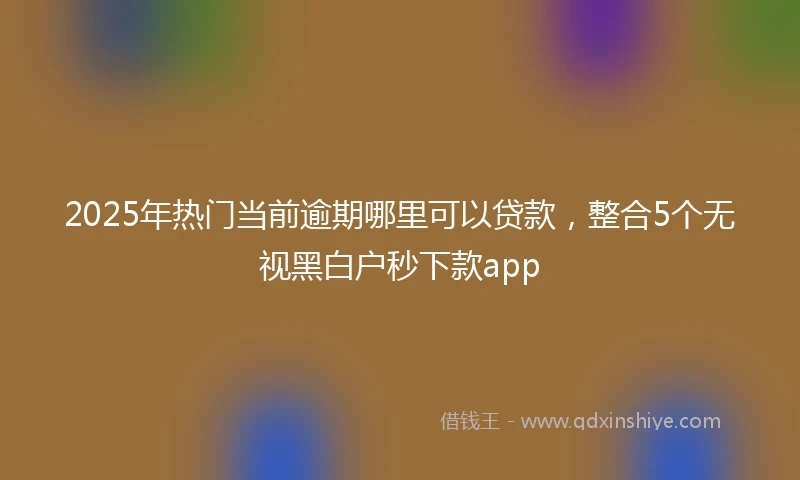 2025年热门当前逾期哪里可以贷款，整合5个无视黑白户秒下款app