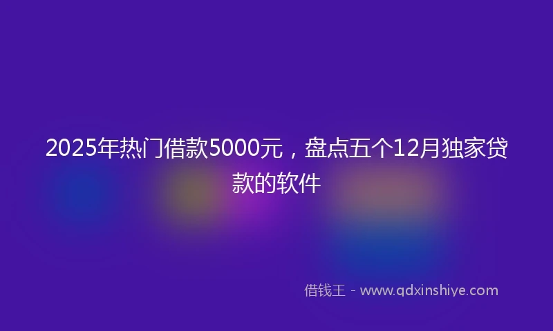 2025年热门借款5000元，盘点五个12月独家贷款的软件