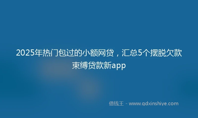 2025年热门包过的小额网贷，汇总5个摆脱欠款束缚贷款新app
