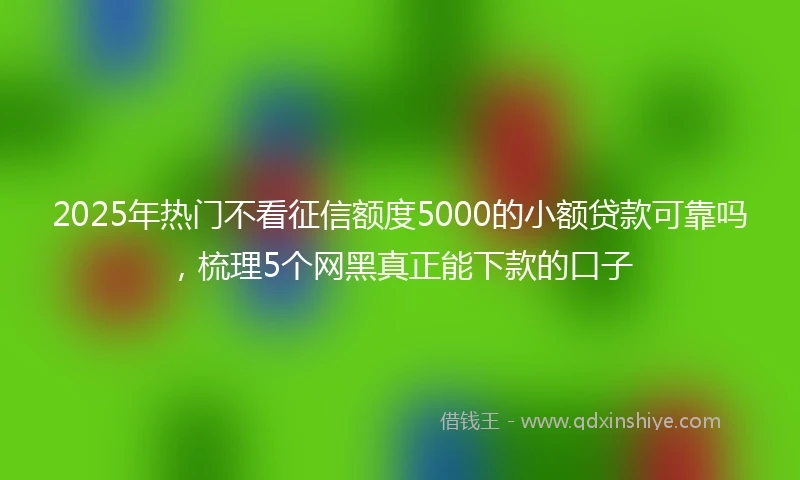 2025年热门不看征信额度5000的小额贷款可靠吗，梳理5个网黑真正能下款的口子