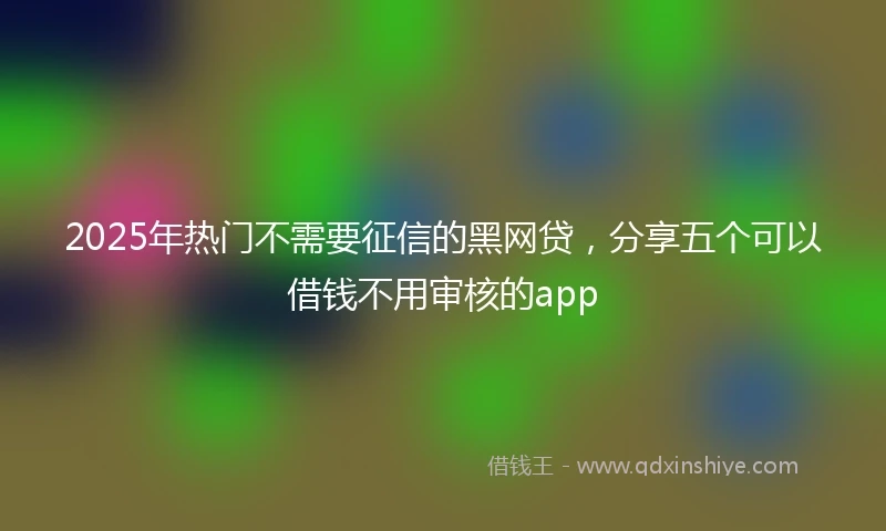 2025年热门不需要征信的黑网贷，分享五个可以借钱不用审核的app