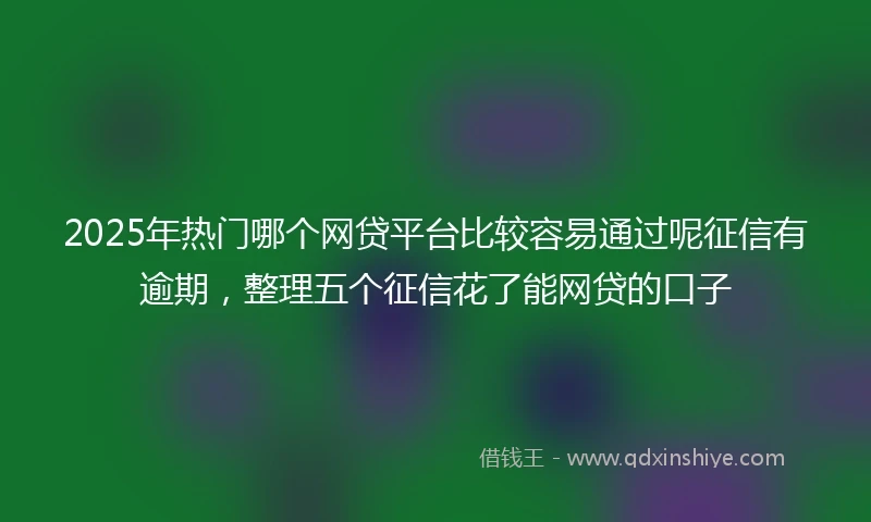 2025年热门哪个网贷平台比较容易通过呢征信有逾期，整理五个征信花了能网贷的口子