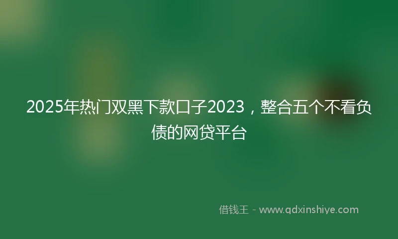 2025年热门双黑下款口子2023，整合五个不看负债的网贷平台