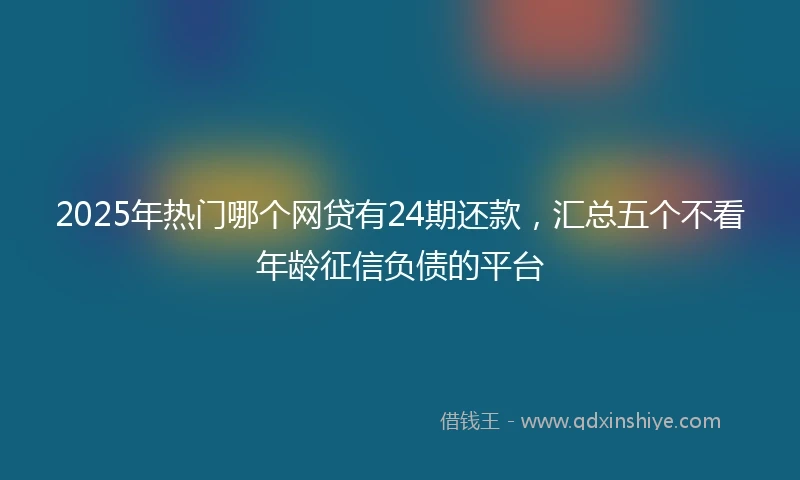 2025年热门哪个网贷有24期还款，汇总五个不看年龄征信负债的平台