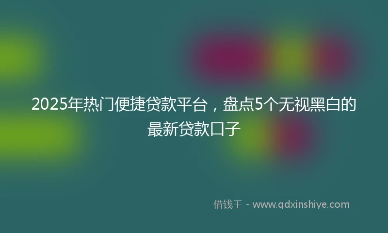 2025年热门便捷贷款平台，盘点5个无视黑白的最新贷款口子