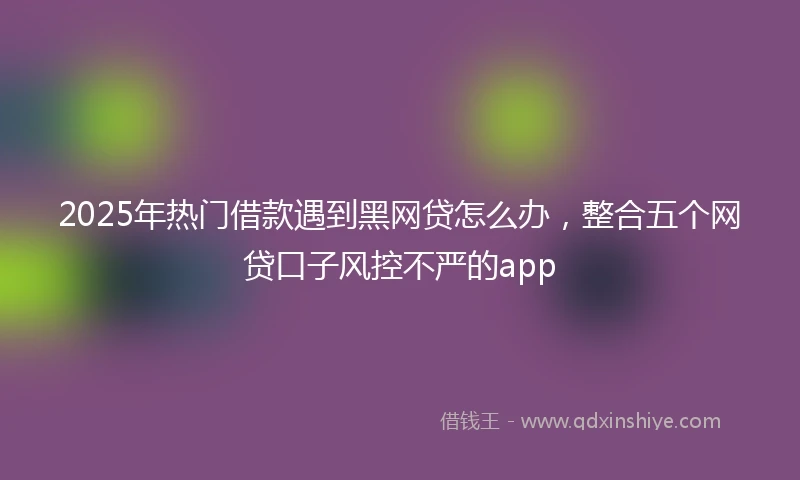 2025年热门借款遇到黑网贷怎么办，整合五个网贷口子风控不严的app
