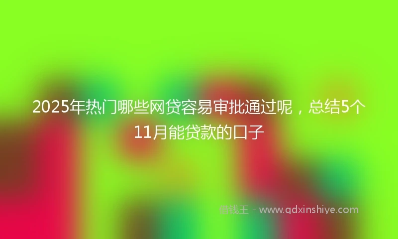 2025年热门哪些网贷容易审批通过呢，总结5个11月能贷款的口子