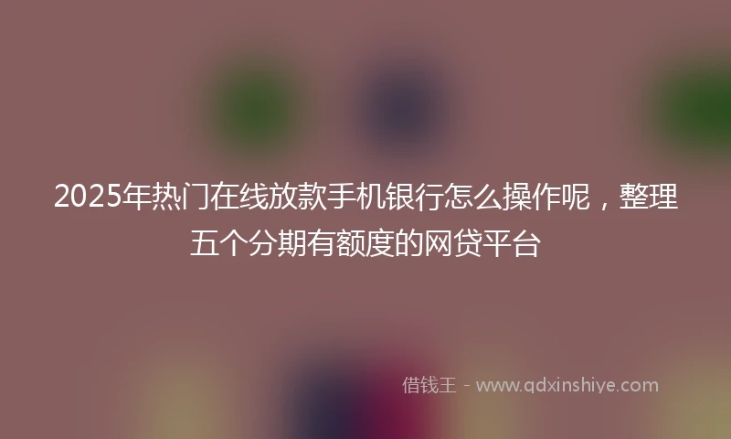 2025年热门在线放款手机银行怎么操作呢，整理五个分期有额度的网贷平台