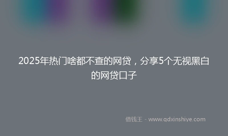 2025年热门啥都不查的网贷，分享5个无视黑白的网贷口子