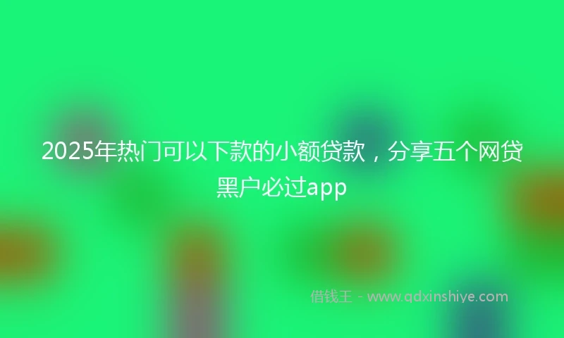 2025年热门可以下款的小额贷款，分享五个网贷黑户必过app