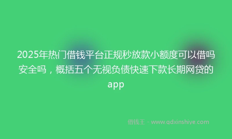 2025年热门借钱平台正规秒放款小额度可以借吗安全吗，概括五个无视负债快速下款长期网贷的app