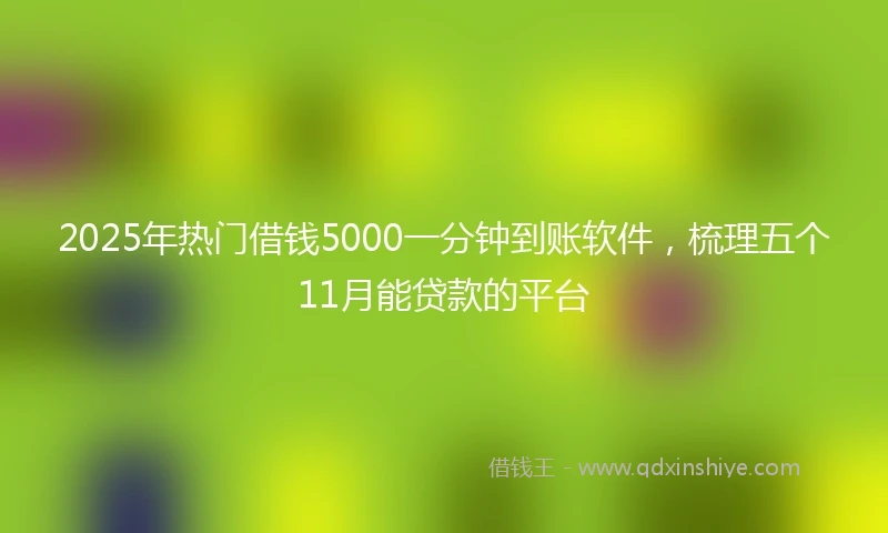 2025年热门借钱5000一分钟到账软件，梳理五个11月能贷款的平台