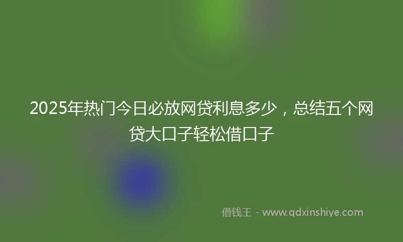 2025年热门今日必放网贷利息多少，总结五个网贷大口子轻松借口子