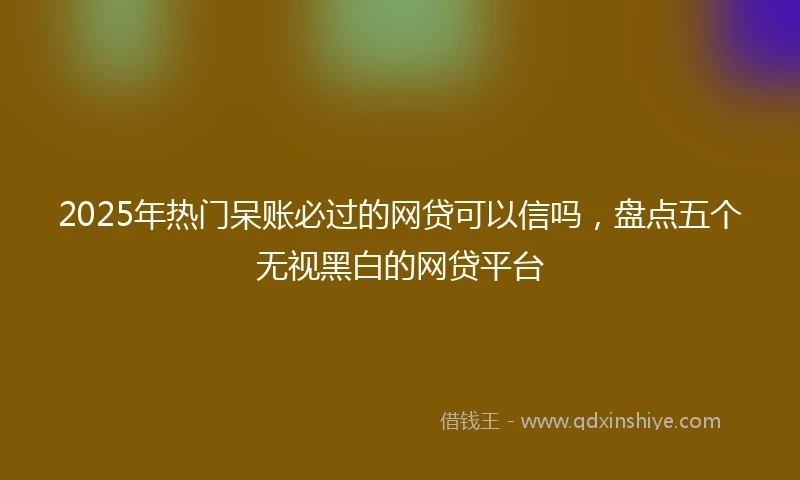 2025年热门呆账必过的网贷可以信吗，盘点五个无视黑白的网贷平台