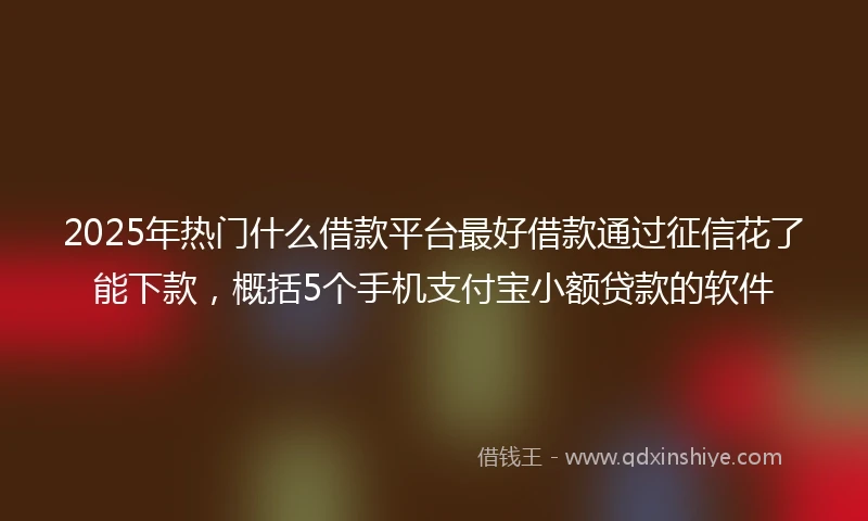 2025年热门什么借款平台最好借款通过征信花了能下款，概括5个手机支付宝小额贷款的软件