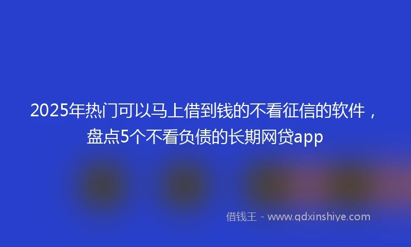 2025年热门可以马上借到钱的不看征信的软件，盘点5个不看负债的长期网贷app