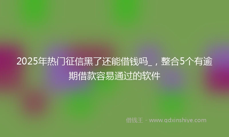 2025年热门征信黑了还能借钱吗_，整合5个有逾期借款容易通过的软件