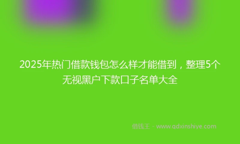 2025年热门借款钱包怎么样才能借到，整理5个无视黑户下款口子名单大全