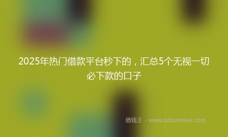 2025年热门借款平台秒下的，汇总5个无视一切必下款的口子