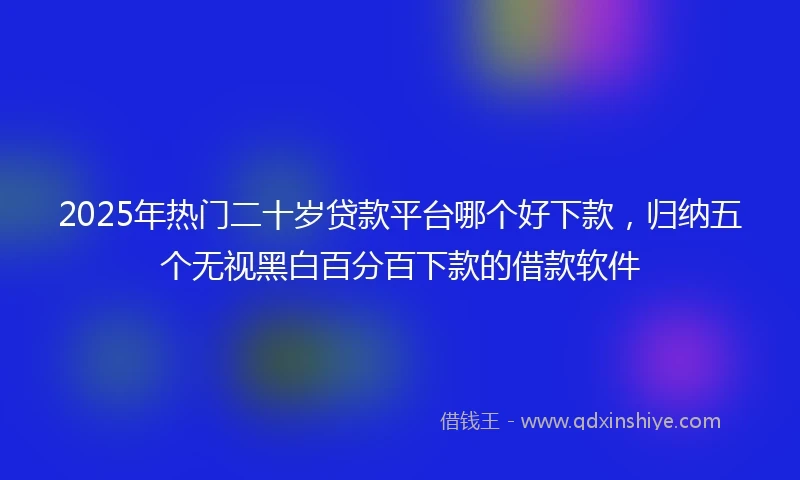 2025年热门二十岁贷款平台哪个好下款，归纳五个无视黑白百分百下款的借款软件