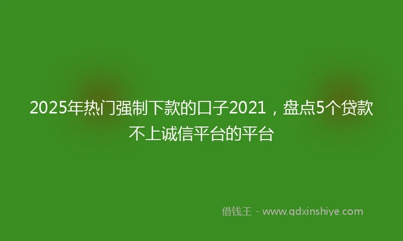 2025年热门强制下款的口子2021，盘点5个贷款不上诚信平台的平台