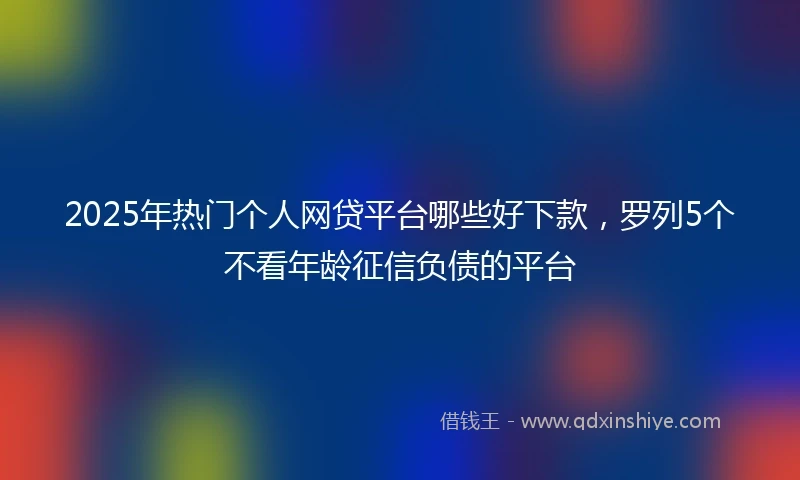 2025年热门个人网贷平台哪些好下款，罗列5个不看年龄征信负债的平台