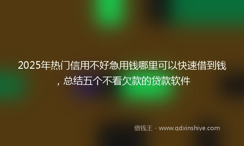 2025年热门信用不好急用钱哪里可以快速借到钱，总结五个不看欠款的贷款软件