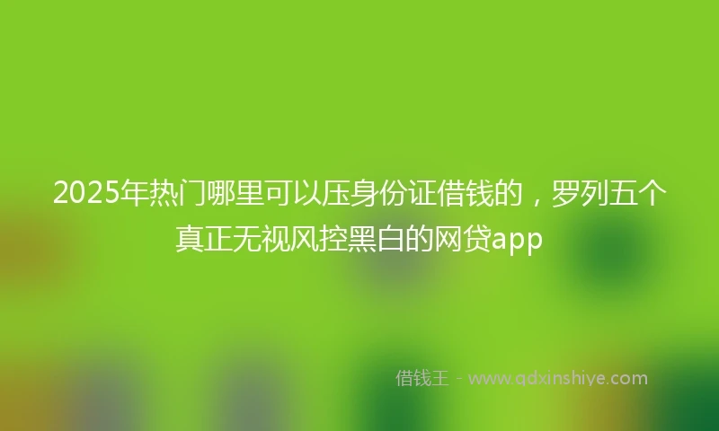 2025年热门哪里可以压身份证借钱的，罗列五个真正无视风控黑白的网贷app