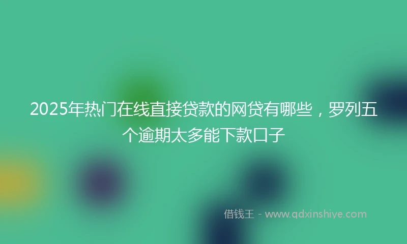 2025年热门在线直接贷款的网贷有哪些，罗列五个逾期太多能下款口子