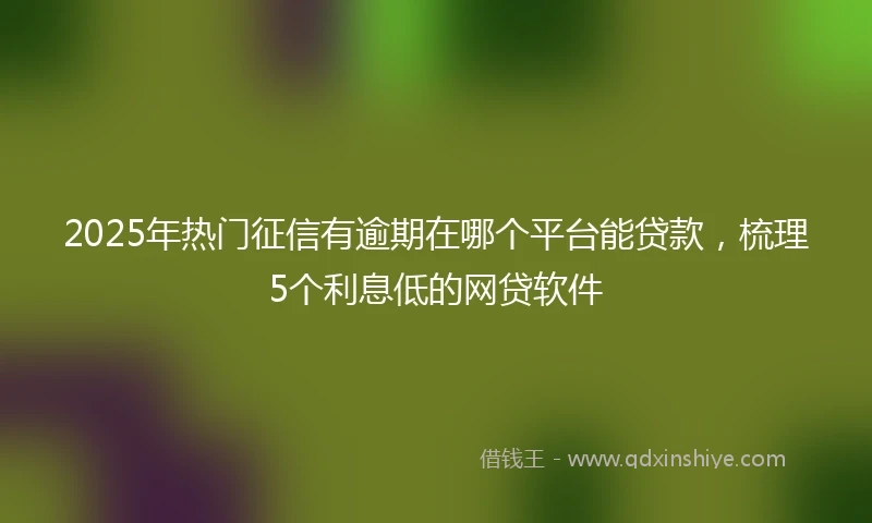 2025年热门征信有逾期在哪个平台能贷款，梳理5个利息低的网贷软件