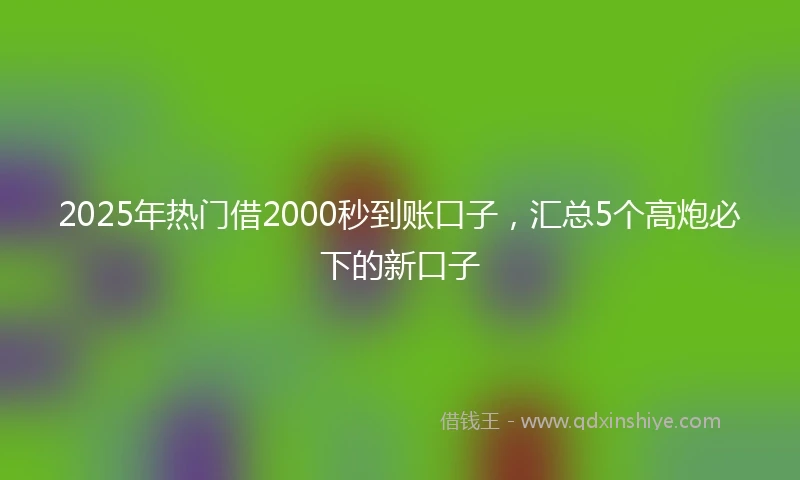 2025年热门借2000秒到账口子，汇总5个高炮必下的新口子