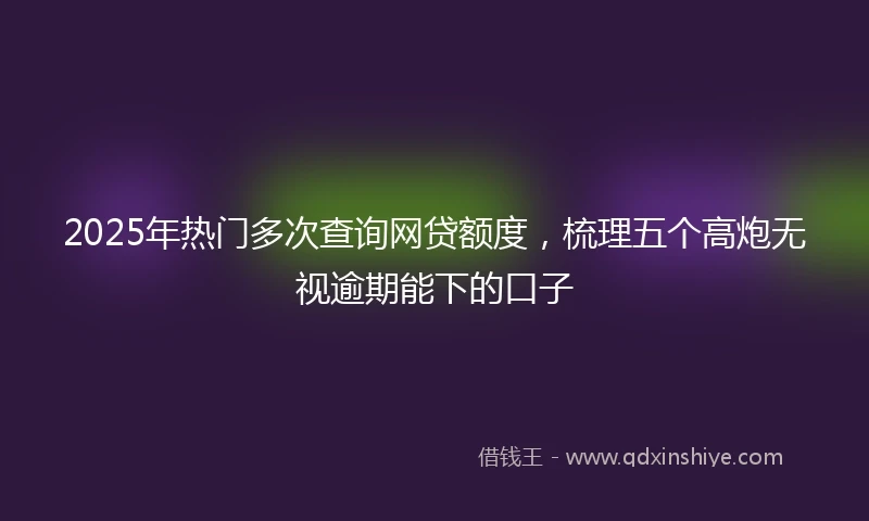 2025年热门多次查询网贷额度，梳理五个高炮无视逾期能下的口子
