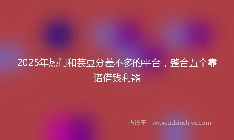 2025年热门和芸豆分差不多的平台，整合五个靠谱借钱利器