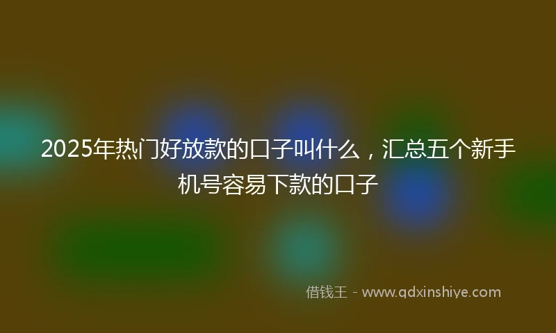 2025年热门好放款的口子叫什么，汇总五个新手机号容易下款的口子