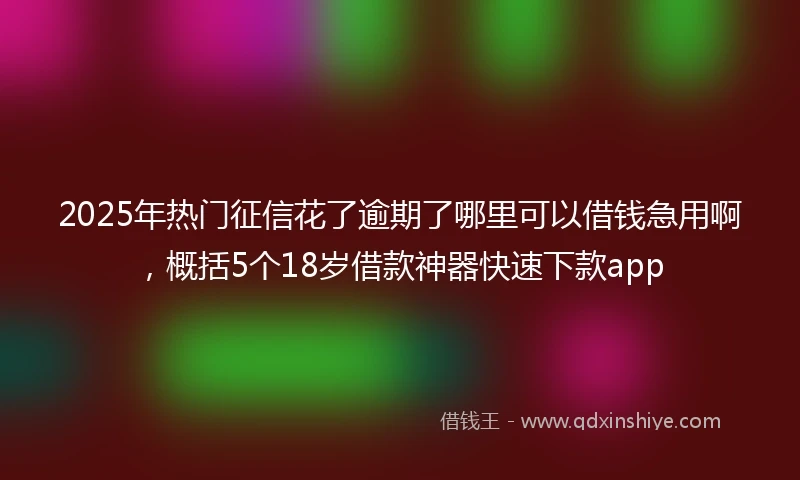 2025年热门征信花了逾期了哪里可以借钱急用啊，概括5个18岁借款神器快速下款app