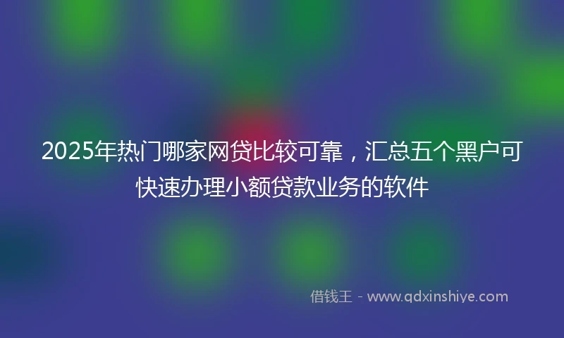 2025年热门哪家网贷比较可靠，汇总五个黑户可快速办理小额贷款业务的软件