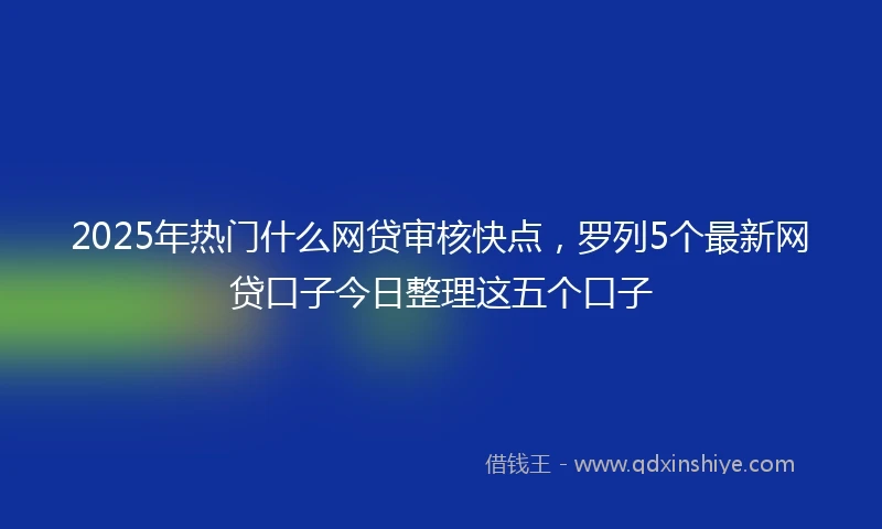 2025年热门什么网贷审核快点，罗列5个最新网贷口子今日整理这五个口子