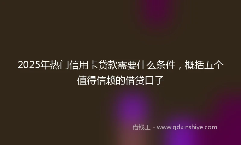 2025年热门信用卡贷款需要什么条件，概括五个值得信赖的借贷口子