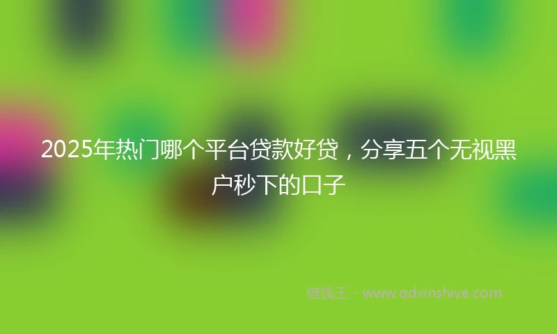 2025年热门哪个平台贷款好贷，分享五个无视黑户秒下的口子