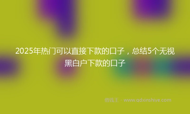 2025年热门可以直接下款的口子，总结5个无视黑白户下款的口子