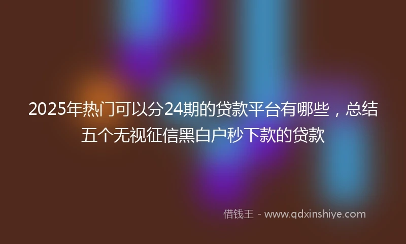 2025年热门可以分24期的贷款平台有哪些，总结五个无视征信黑白户秒下款的贷款