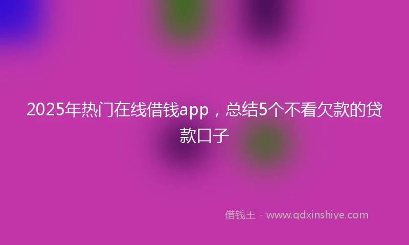 2025年热门在线借钱app，总结5个不看欠款的贷款口子