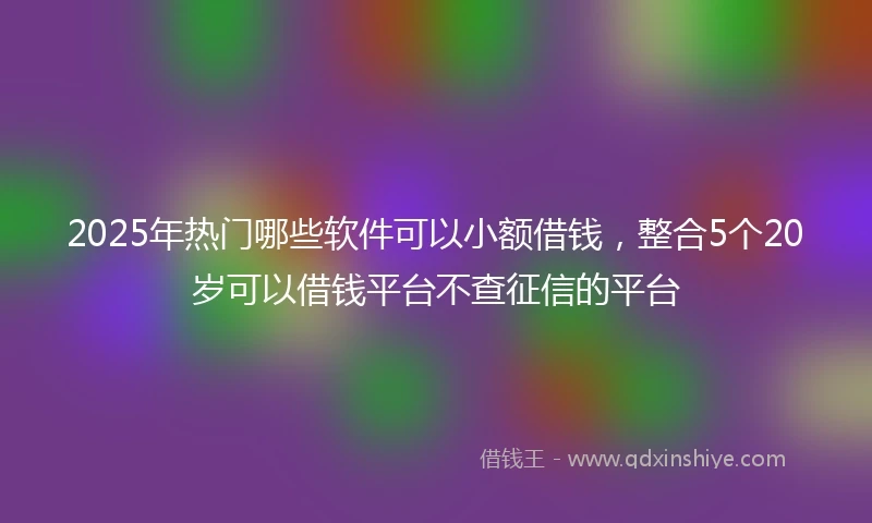 2025年热门哪些软件可以小额借钱，整合5个20岁可以借钱平台不查征信的平台