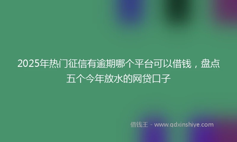 2025年热门征信有逾期哪个平台可以借钱，盘点五个今年放水的网贷口子