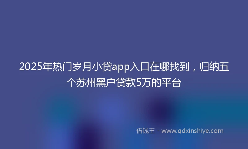 2025年热门岁月小贷app入口在哪找到，归纳五个苏州黑户贷款5万的平台
