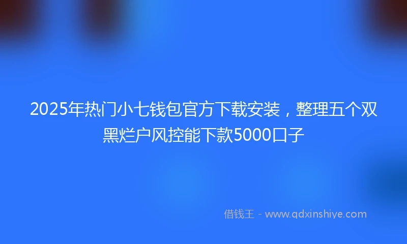 2025年热门小七钱包官方下载安装，整理五个双黑烂户风控能下款5000口子